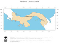 #2 Landkarte Panama: Politische Staatsgrenzen und Hauptstadt (Umrisskarte)