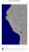 #4 Landkarte Peru: schattiertes Relief, Staatsgrenzen und Hauptstadt