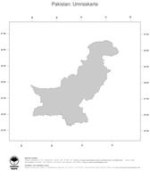 #1 Landkarte Pakistan: Politische Staatsgrenzen (Umrisskarte)