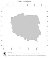 #1 Landkarte Polen: Politische Staatsgrenzen (Umrisskarte)