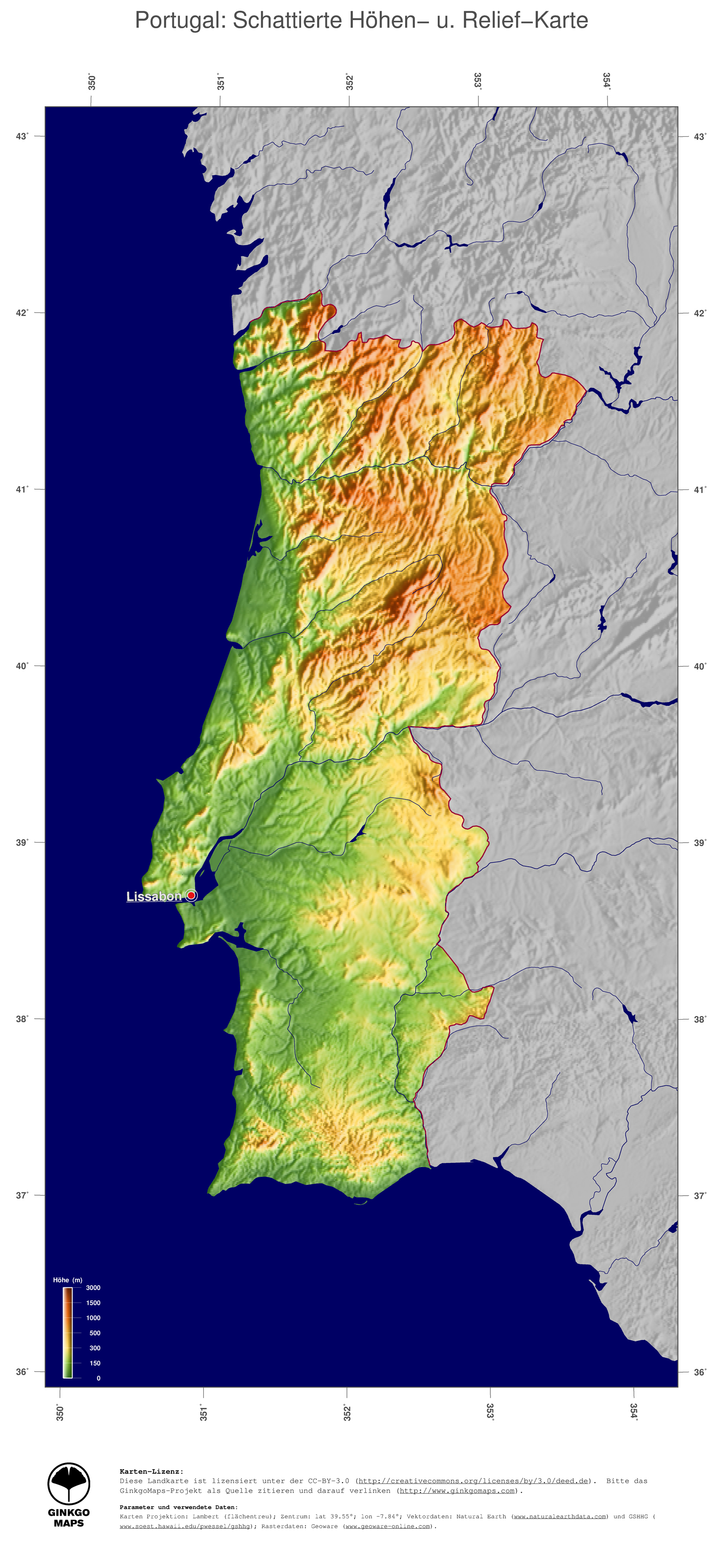 Touristische karte von portugal mit sehenswürdigkeiten und stränden. Portugal Karte Welt - Landkarte Portugal; GinkgoMaps Landkarten Sammlung ...