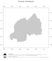 #1 Landkarte Ruanda: Politische Staatsgrenzen (Umrisskarte)