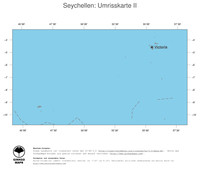 #2 Landkarte Seychellen: Politische Staatsgrenzen und Hauptstadt (Umrisskarte)
