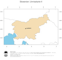 #2 Landkarte Slowenien: Politische Staatsgrenzen und Hauptstadt (Umrisskarte)