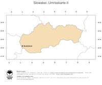 #2 Landkarte Slowakei: Politische Staatsgrenzen und Hauptstadt (Umrisskarte)