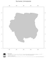 #1 Landkarte Suriname: Politische Staatsgrenzen (Umrisskarte)