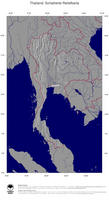 #4 Landkarte Thailand: schattiertes Relief, Staatsgrenzen und Hauptstadt