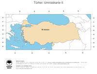 #2 Landkarte Tuerkei: Politische Staatsgrenzen und Hauptstadt (Umrisskarte)