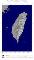 #4 Landkarte Taiwan: schattiertes Relief, Staatsgrenzen und Hauptstadt