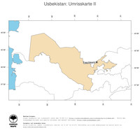 #2 Landkarte Usbekistan: Politische Staatsgrenzen und Hauptstadt (Umrisskarte)