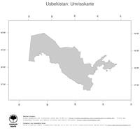 #1 Landkarte Usbekistan: Politische Staatsgrenzen (Umrisskarte)