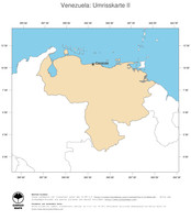 #2 Landkarte Venezuela: Politische Staatsgrenzen und Hauptstadt (Umrisskarte)