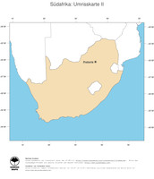 #2 Landkarte Suedafrika: Politische Staatsgrenzen und Hauptstadt (Umrisskarte)