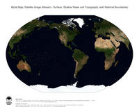 #27 Map World: Surface, Shallow Water and Topography (with National Boundaries)