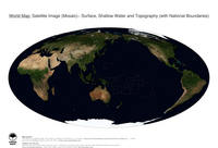 #29 Map World: Surface, Shallow Water and Topography (with National Boundaries)