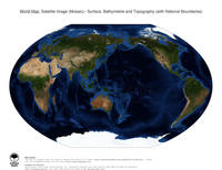 #14 Map World: Surface, Bathymetrie and Topography (with National Boundaries)
