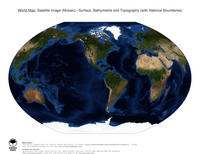 #15 Map World: Surface, Bathymetrie and Topography (with National Boundaries)