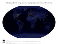 #37 Map World: City Night Lights (with National Boundaries)
