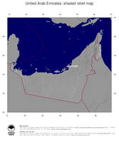 #4 Map United Arab Emirates: shaded relief, country borders and capital