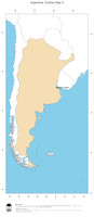 #2 Map Argentina: political country borders and capital (outline map)