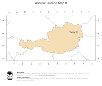 #2 Map Austria: political country borders and capital (outline map)
