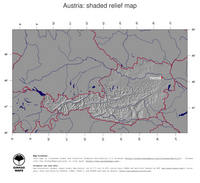 #4 Map Austria: shaded relief, country borders and capital