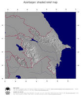 #4 Map Azerbaijan: shaded relief, country borders and capital