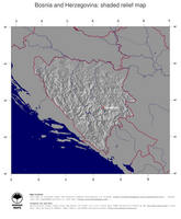 #4 Map Bosnia and Herzegovina: shaded relief, country borders and capital
