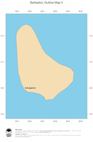 #2 Map Barbados: political country borders and capital (outline map)