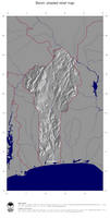 #4 Map Benin: shaded relief, country borders and capital