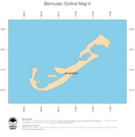 #2 Map Bermuda: political country borders and capital (outline map)