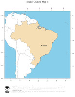 #2 Map Brazil: political country borders and capital (outline map)