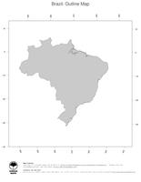 #1 Map Brazil: political country borders (outline map)