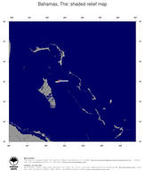 #4 Map Bahamas: shaded relief, country borders and capital