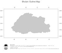 #1 Map Bhutan: political country borders (outline map)