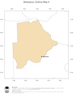 #2 Map Botswana: political country borders and capital (outline map)