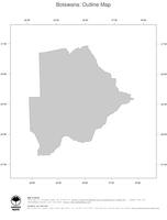 #1 Map Botswana: political country borders (outline map)