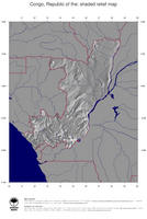 #4 Map Republic of the Congo: shaded relief, country borders and capital