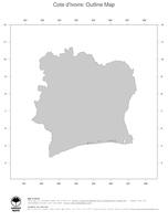 #1 Map Cote d Ivoire: political country borders (outline map)