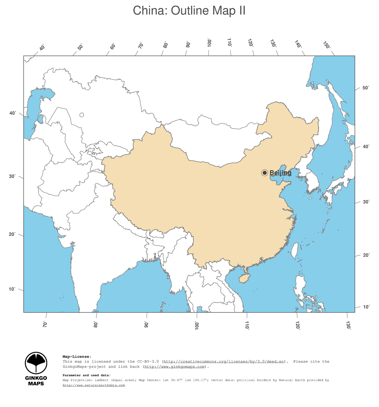 Map China Ginkgomaps Continent Asia Region China