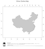 #1 Map China: political country borders (outline map)
