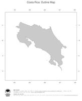 #1 Map Costa Rica: political country borders (outline map)