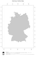 #1 Map Germany: political country borders (outline map)