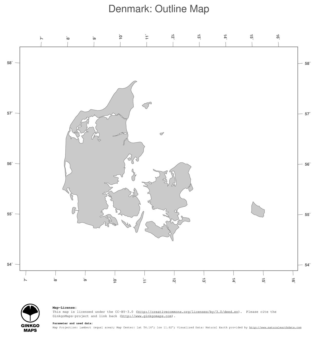 Map Denmark; GinkgoMaps continent: Europe; region: Denmark