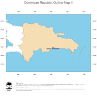 #2 Map Dominican Republic: political country borders and capital (outline map)