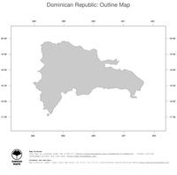 #1 Map Dominican Republic: political country borders (outline map)