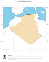 #2 Map Algeria: political country borders and capital (outline map)