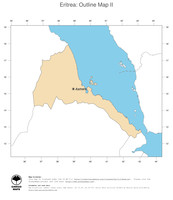 #2 Map Eritrea: political country borders and capital (outline map)
