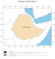 #2 Map Ethiopia: political country borders and capital (outline map)