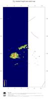 #5 Map Fiji: color-coded topography, shaded relief, country borders and capital